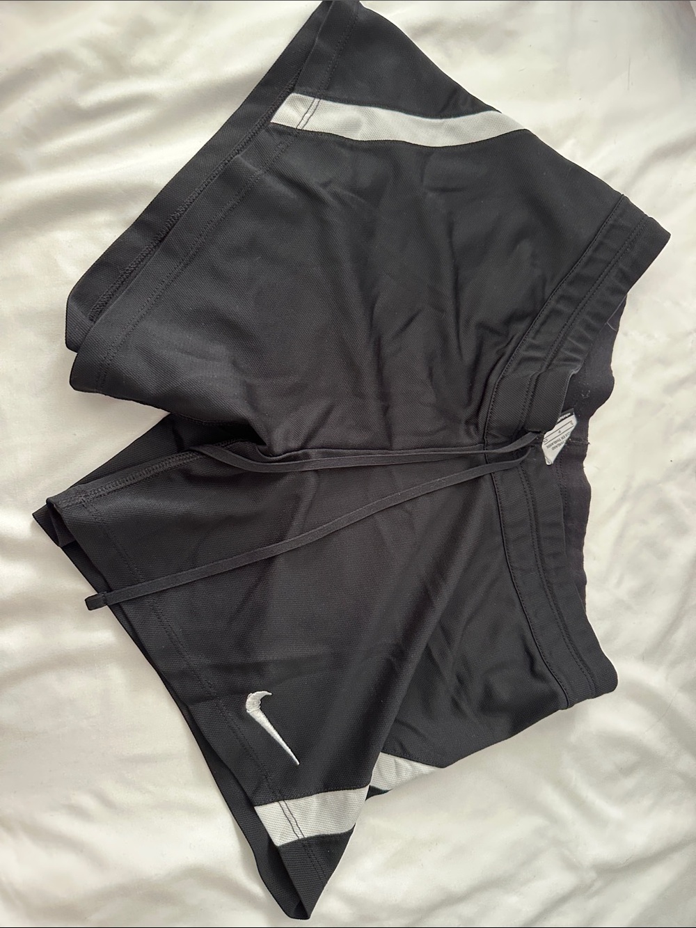 Nike Black Women's Athletic Shorts with White Accents